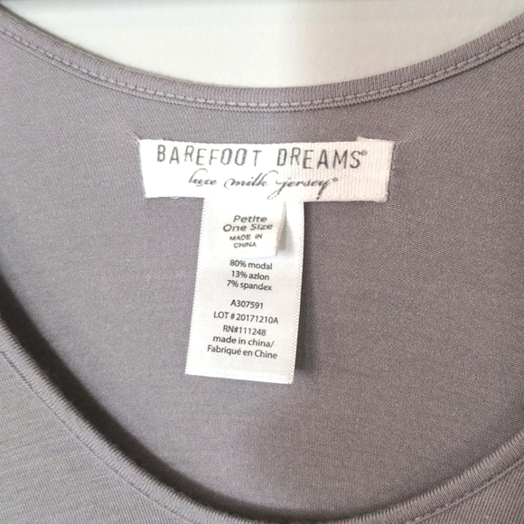 Barefoot Dreams Luxe Milk Jersey Caftan Faded Rose Pewter Petite One Size Dress - Picture 10 of 15